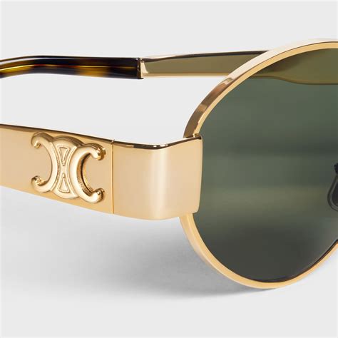 Celine Triomphe Oval Metal Sunglasses 